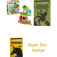 LEGO Duplo My First Denge ve Dizme Ağacı 10440-18 Ay ve Üzeri Çocuklar Için Eğitici, Öğretici ve Yaratıcı Oyuncak Yapım Seti (27 Parça) + Dünyanın Merkezine Yolculuk + Siyah Inci Hediye