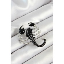 Shoplet Buğz 3D Siyah Akrep Figürlü Gümüş Renk Kadın Broş