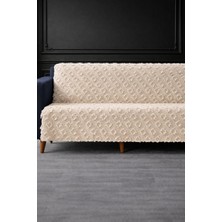 Hig Store Lüks Şönil Kaydırmaz Yıkanabilir Sakallı Koltuk Örtüsü - Çekyat Örtüsü - Oturma ve Sırt 170X210 Ebat