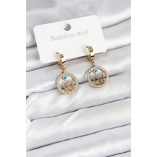 Shoplet Buğz 316L Çelik Halka Kelebek Kadın Küpe