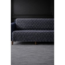 Hig Store Lüks Şönil Kaydırmaz Yıkanabilir Sakallı Koltuk Örtüsü - Çekyat Örtüsü - Oturma ve Sırt 170X210 Ebat