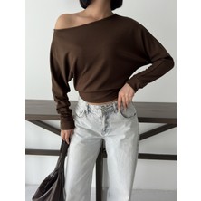 Bejna Kadın Düşük Omuzlu Modal Dokulu Bluz