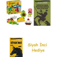 LEGO Classic Yaratıcı Yiyecek Arkadaşları 11039-4 Yaş ve Üzeri Çocuklar Için Yaratıcı ve Eğlenceli Oyuncak Yapım Seti (150 Parça) + Dünyanın Merkezine Yolculuk + Siyah Inci Hediye