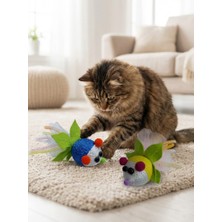 Neşeli Yumak: Figürlü Hasır Kedi Oyun Topu (1 Adet)