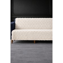Hig Store Lüks Şönil Kaydırmaz Yıkanabilir Sakallı Koltuk Örtüsü - Çekyat Örtüsü - Oturma ve Sırt 170X210 Ebat