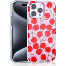 Paladyum Case iPhone 14 Pro Max Uyumlu Premium Tpu Kiraz Desenli Stilo Kapak