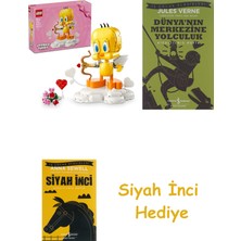 LEGO Looney Tunes Sevgili Kuş Tweety 40824-12 Yaş ve Üzeri Için Sergileme Modeli Yapım Seti, Doğum Günü Hediyesi (412 Parça) + Dünyanın Merkezine Yolculuk + Siyah Inci Hediye