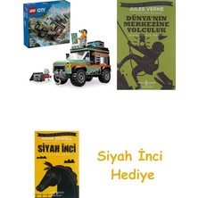 LEGO City 4x4 Arazi Dağ Arabası 60447-6 Yaş ve Üzeri Çocuklar Için Yaratıcı Oyuncak Yapım Seti, Doğum Günü Hediyesi (221 Parça) + Dünyanın Merkezine Yolculuk + Siyah Inci Hediye