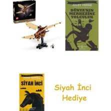 LEGO Icons Leonardo Da Vinci’nin Uçan Makinesi 10363 – Tarih ve Havacılık Meraklısı Yetişkinlere Özel Dekoratif Yapım Seti, Hediye Fikri (493 Parça) + Dünyanın Merkezine Yolculuk + Siyah Inci Hediye