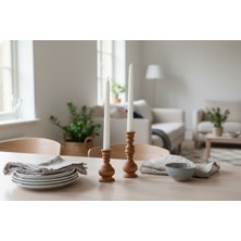 U Atölye Lumina Duo - El Yapımı Kayın Ağacı Şamdan Seti