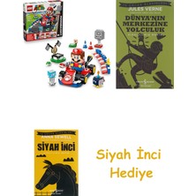 LEGO Super Mario: Mario Kart – Interaktif LEGO Mario ve Standard Kart 72043 – 7+ Için Figürlü Yaratıcı Oyuncak Yapım Seti (278P) + Dünyanın Merkezine Yolculuk + Siyah Inci Hediye