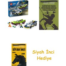 LEGO City Polis Arabası ve Spor Araba Takibi 60415-6 Yaş ve Üzeri Çocuklar Için Polis Minifigürü Içeren Yaratıcı Oyuncak Yapım Seti (213 Parça) + Dünyanın Merkezine Yolculuk + Siyah Inci Hediye