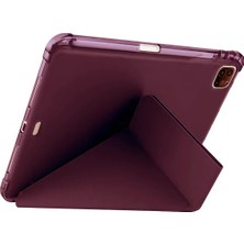 LTG Nova Newface Ipad Air 13 (2024) Kılıf Kalemlikli Mars Tablet Kılıfı - Mürdüm