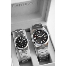 Ferrucci Çift Sevgili Saati Çelik Kordon 3 Atm Suya Dayanıklı Kol Saati VS.BLKT.0836