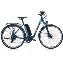 Carraro E-Comfort 28 Jant 470H Elektrikli Şehir Bisikleti Mat Navy Mavi Turuncu