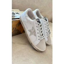 Golden Goose Kadın Günlük Sneaker Rahat Taban Gümüş