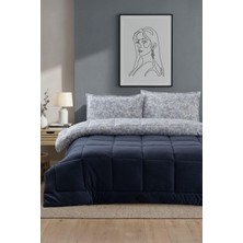 Evnur Comforter Çift Kişilik Set Indigo