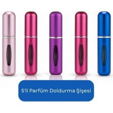 Gümrük Bey 5 Adet Doldurulabilir Parfüm Şişesi, Taşıma Kolaylığı, Dayanıklı Atomizer