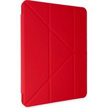 LTG Nova Newface Ipad 11 (2018) Kılıf Kalemlikli Mars Tablet Kılıfı - Kırmızı