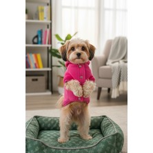 Zen Dog Pembe Polar Köpek Montu – Çıtçıtlı, Yumuşak ve Sıcak Kışlık Köpek Kıyafeti