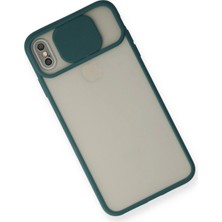 LTG Nova Newface Iphone x Kılıf Palm Buzlu Kamera Sürgülü Silikon - Yeşil