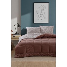 Evnur Comforter Çift Kişilik Set Gül Kurusu