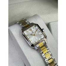 Daniel Klein Square Elite: Iki Renkli Çelik Kordonlu Köşeli Kadın Kol Saati Zarif Şık Tasarım  3 Atm  Su Geçirmez Dayanıklı