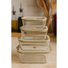 Arow Hıelo Cam 4 Lü Saklama Kabı Fırın ve Mikrodalgada Kullanima Uygun (Kapak Hariç)