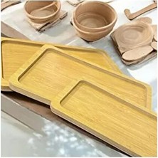 Sween Home 3 Lü Bambu Dikdörtgen Sunum Tabağı 45*39*33 cm