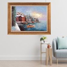 Giyense Altın Çerçeveli Paspartulu Manzara Tablo CRT183