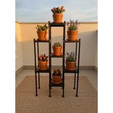 Lider Tunç Tuniva Arya 7 Katlı Dekoratif Saksılık ve Çiçek Standı - Çok Amaçlı Balkon Düzenleyici