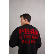 "fear Is The Mind Killer" Baskılı Göğüs Cepli Oversize Sweatshirt