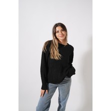 Ckm Moda Eloi Yüksek Kalite Kadın Kazak  Siyah