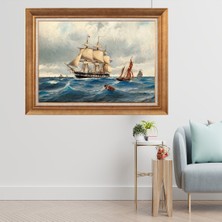 Giyense Altın Çerçeveli Paspartulu Manzara Tablo CRT401