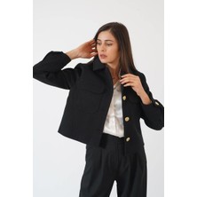 Ckm Moda Quinn Yüksek Kalite Kadın Ceket  Siyah