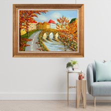 Giyense Altın Çerçeveli Paspartulu Manzara Tablo CRT370