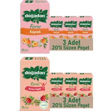 Doğadan Form Kiraz Saplı ve Kayısılı Karışık Bitki Çayı 20'li x 6 Adet