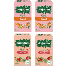 Doğadan Form Kiraz Saplı ve Kayısılı Karışık Bitki Çayı 20'li x 4 Adet