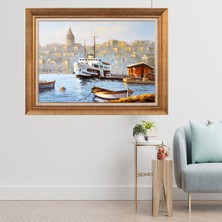 Giyense Altın Çerçeveli Paspartulu Manzara Tablo CRT100