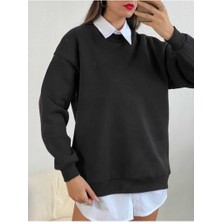 Ckm Moda Yüksek Kalite Kadın Siyah Sweatshirt Siyah