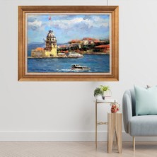 Giyense Altın Çerçeveli Paspartulu Manzara Tablo CRT077