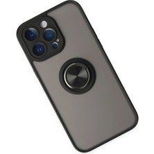 LTG Nova Newface Iphone 14 Kılıf Montreal Yüzüklü Silikon Kapak - Siyah