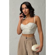 Ckm Moda Seduction Payetli Büstiyer Taş