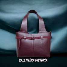 Valentina Victoria Hakiki Deri Büyük Boy Kadın Omuz Çanta