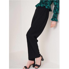 Ckm Moda Vance Yüksek Kalite Kadın Örme Pantolon  Siyah