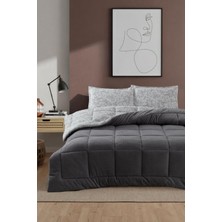 Evnur Comforter Çift Kişilik Set Gri
