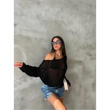 Ckm Moda Yüksek Kalite Kadın Kazak Siyah