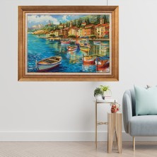 Giyense Altın Çerçeveli Paspartulu Manzara Tablo CRT280