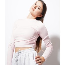 Ckm Moda Angle Yan Büzgülü Body Pembe