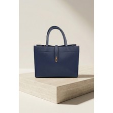 Gaia Rinaldi Kadın Siyah Evrak Çantası, Kilit Detaylı, 3 Bölmeli, Ayarlanabilir Askılı